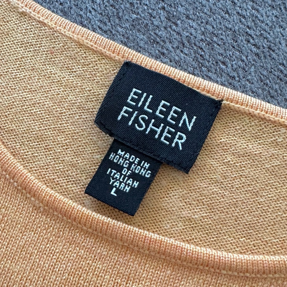 Eileen Fisher 100% Merino Wool Gold Sleeveless Top Large - Picture 4 of 5